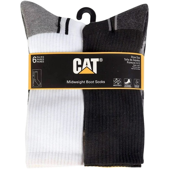 CATERPILLAR CAT Boot crew socks 6 pairs - Picture 1 of 10